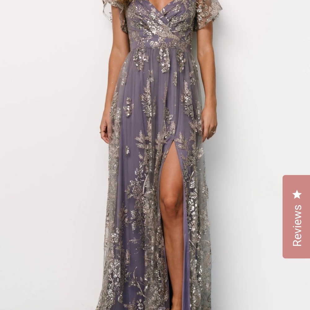 Lavish Purple Dress with Silver Details-NWT